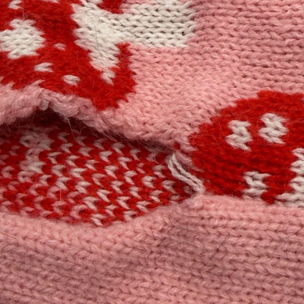 Wan Talk Dog Sweater Pink Red Mushroom Knit Turtleneck Pet Clothes 14